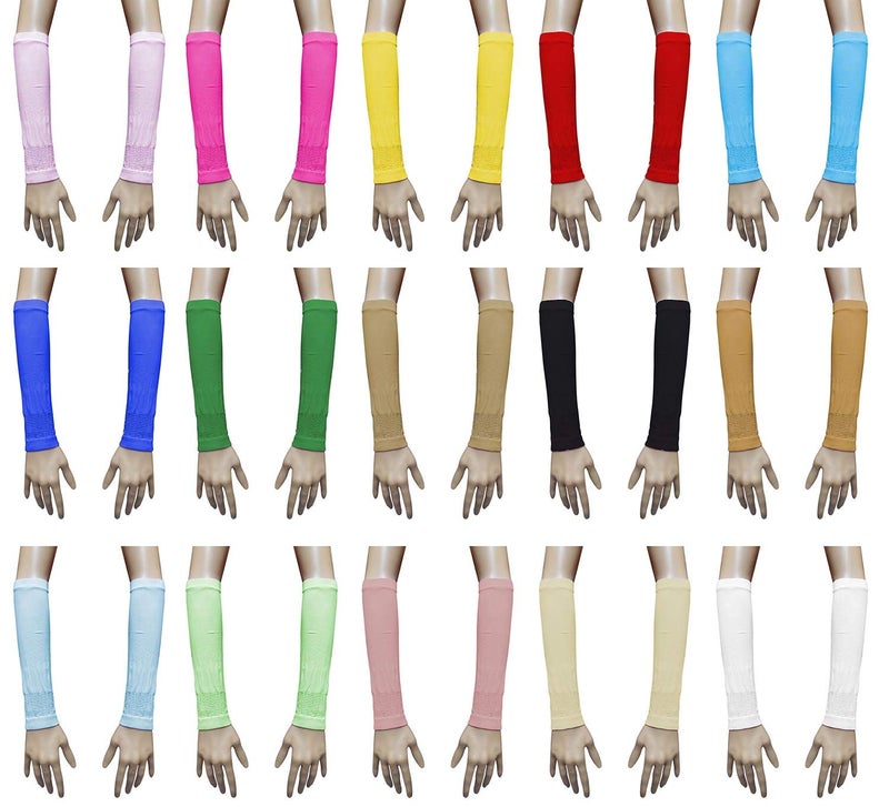 bonballoon Lot (18 Pairs) Islamic Sleeves Gloves Arms Stretch Stretchy Covers Muslim Hijab Islam Arm Cover Extensions Modest Hejab Abaya Glove Women Sleeve Elastic Winter Warm Warmer Outdoor Sun Block Ladies - Image 1